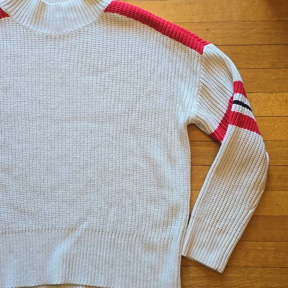 Sanctuary, Mock Neck Sweater, Ivory/Red/Black, EUC, Women's L​ - Picture 7 of 10
